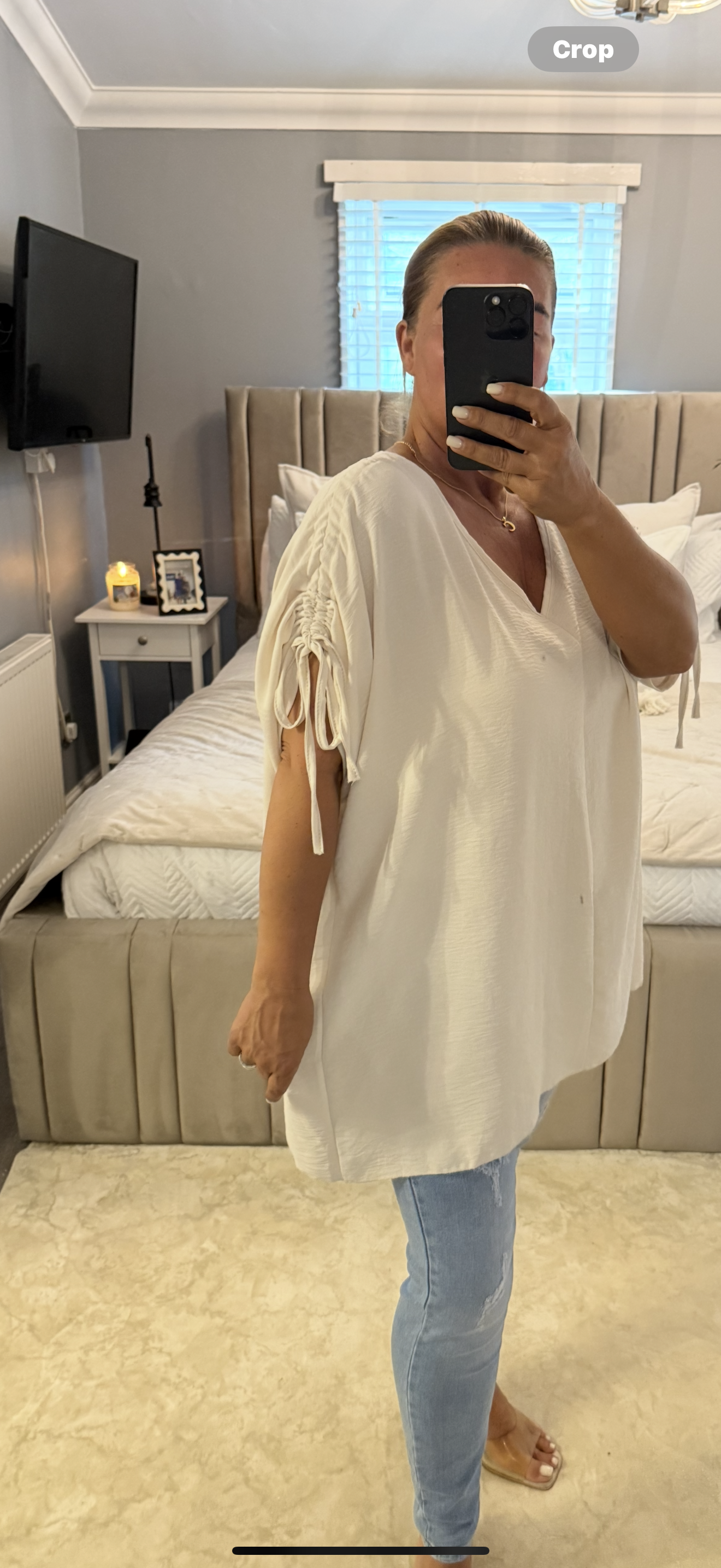 Sarah ruched shoulder top 2 colours