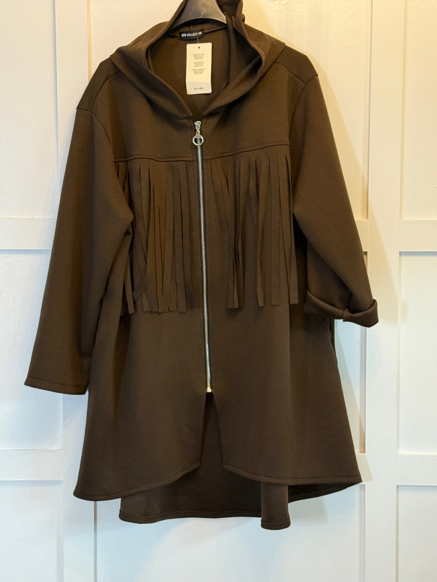 Zip up fringe detail