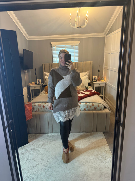 Lace layered jumper
