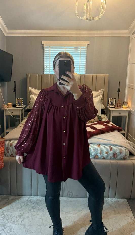 Sequin arm shirt 3 colours